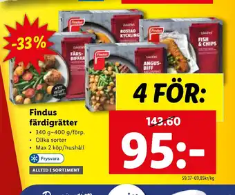 Lidl Findus färdigrätter erbjuda
