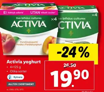 Lidl Activia yoghurt erbjuda