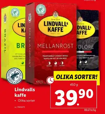 Lidl Lindvalls kaffe erbjuda