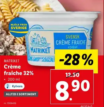 Lidl Crème fraiche 32% erbjuda
