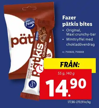 Lidl Fazer pätkis bites erbjuda