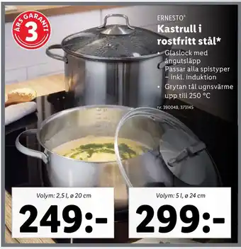 Lidl Kastrull i rostfritt stål* erbjuda