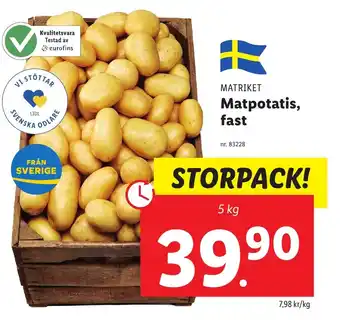 Matpotatis, fast
