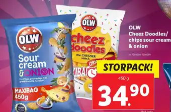 Lidl OLW Cheez Doodles/ chips sour cream & onion erbjuda