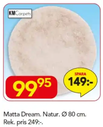 Bo Ohlsson Matta Dream. Natur. Ø 80 cm erbjuda