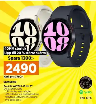 Power GALAXY WATCH6 40 MM BT erbjuda