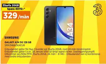 Power GALAXY A34 5G 128 GB SMA346BZKAEUB erbjuda