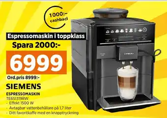 Power ESPRESSOMASKIN erbjuda