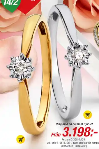 Guldfynd Ring med en diamant 0,05 ct erbjuda