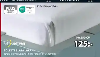 JYSK BOLETTE SLÄTA LAKAN erbjuda