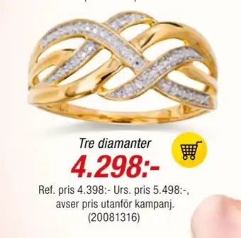 Guldfynd Tre diamanter erbjuda