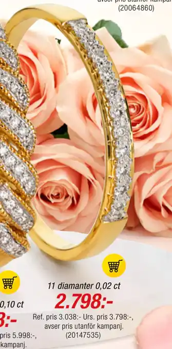 Guldfynd 11 diamanter 0,02 ct erbjuda