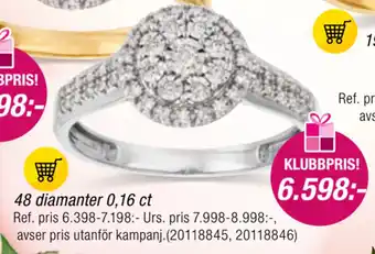 Guldfynd 48 diamanter 0,16 ct erbjuda