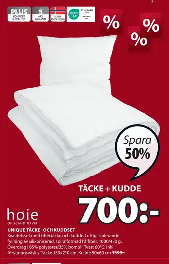 JYSK UNIQUE TÄCKE- OCH KUDDSET erbjuda