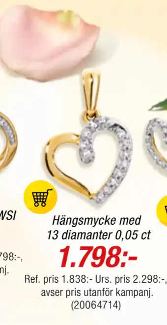 Guldfynd Hängsmycke med 13 diamanter 0,05 ct erbjuda
