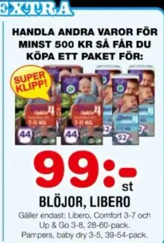 Nya Pulsen BLÖJOR, LIBERO erbjuda