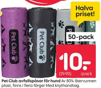 Rusta Pet Club avfallspåsar för hund erbjuda