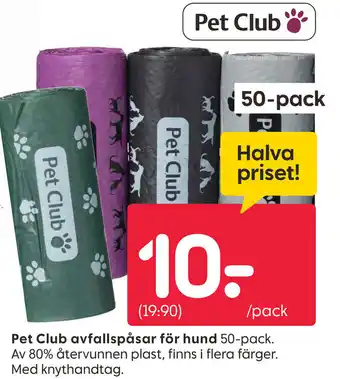 Rusta Pet Club avfallspåsar för hund erbjuda