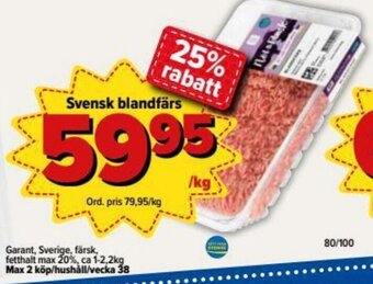 Östenssons Garant Svensk blandfärs 1-2,2kg erbjuda