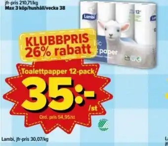 Lambi Toalettpapper 12-pack
