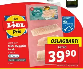 Lidl MSC Ryggfilé torsk erbjuda
