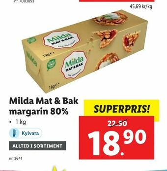 Lidl Milda Mat & Bak margarin 80% erbjuda