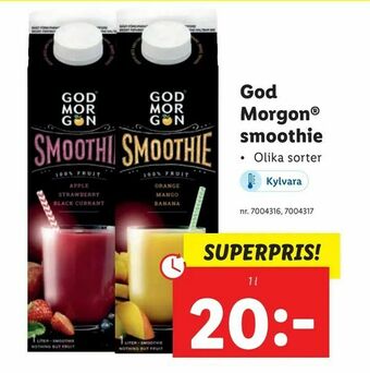 Lidl God Morgon® smoothie erbjuda