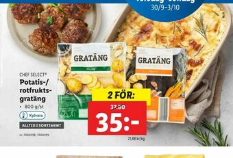 Potatis-/ rotfruktsgratäng