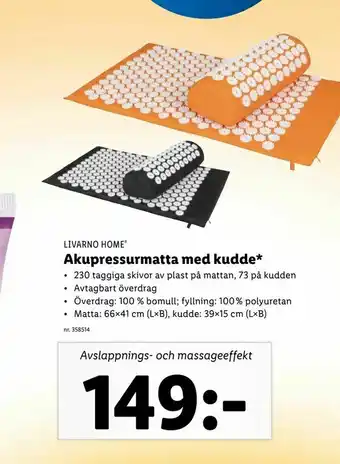 Akupressurmatta med kudde
