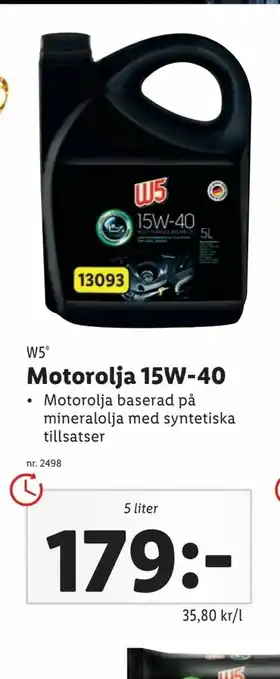 Lidl Motorolja 15W-40 erbjuda
