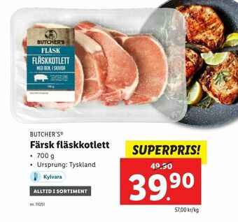 Lidl Färsk fläskkotlett erbjuda