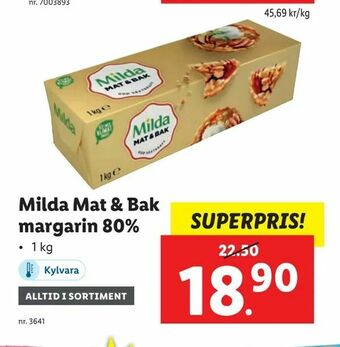 Lidl Milda Mat & Bak margarin 80% erbjuda