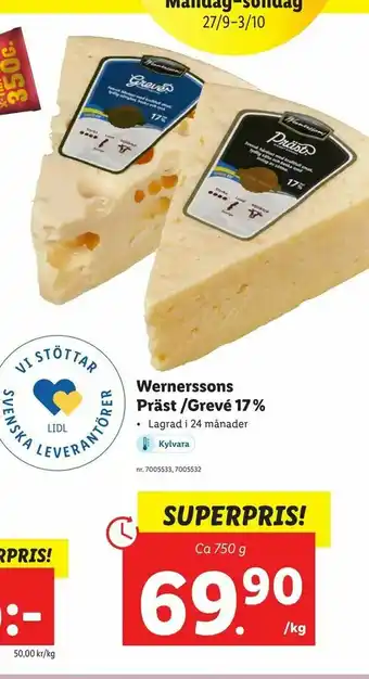 Lidl Wernerssons Präst /Grevé 17 % erbjuda