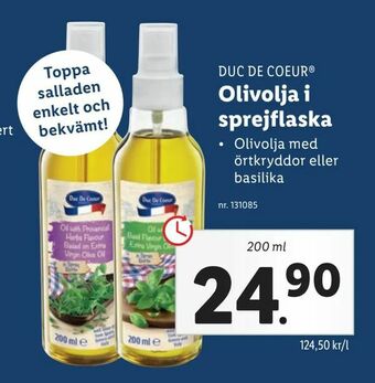Lidl Olivolja i sprejflaska erbjuda