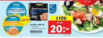 Lidl Tonfisk, FAD-fri erbjuda