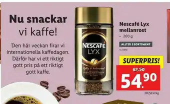 Lidl Nescafé Lyx mellanrost erbjuda