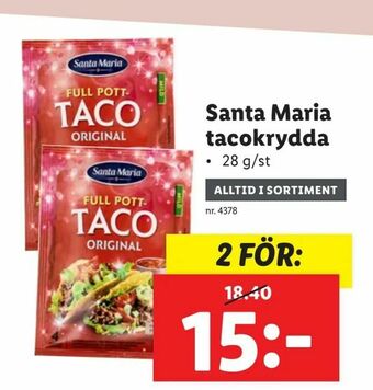 Lidl Santa Maria tacokrydda erbjuda
