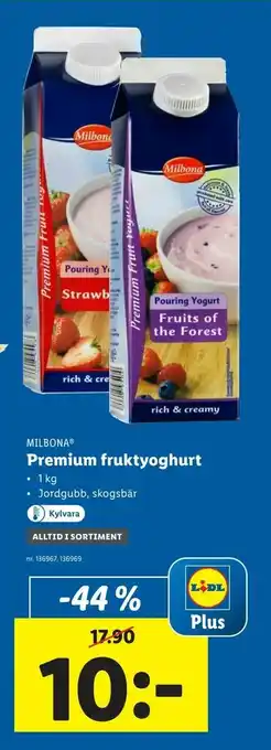 Lidl Premium fruktyoghurt erbjuda