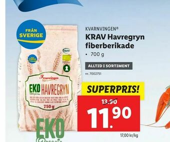 Lidl KRAV Havregryn fiberberikade erbjuda