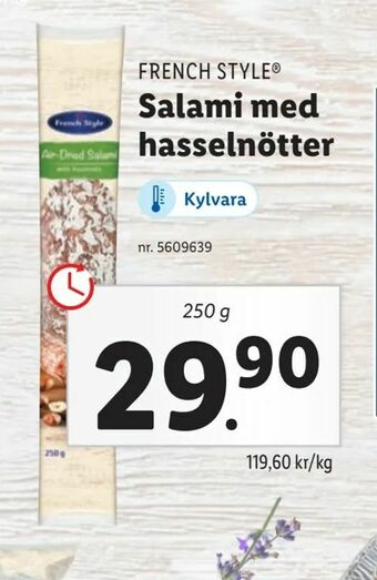 Salami med hasselnötter