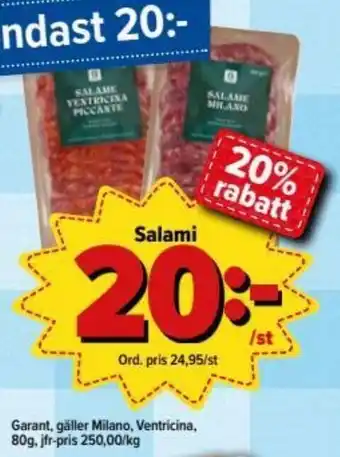 Östenssons Garant Salami 80g erbjuda