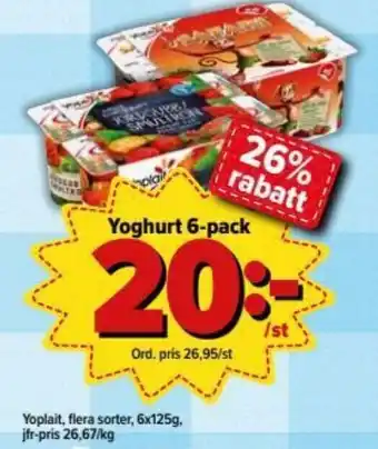 Östenssons Yoplait Yoghurt 6-pack 125g erbjuda