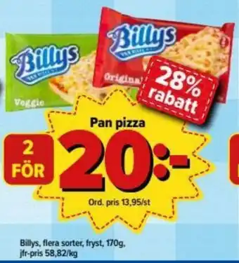 Billys Pan pizza 170g