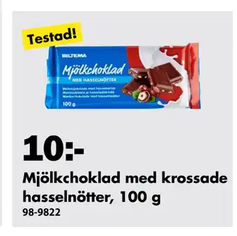 Mjölkchoklad med krossade hasselnötter, 100 g