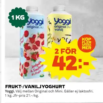 Coop FRUKT-/VANILJYOGHURT erbjuda