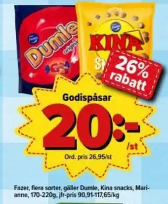 Östenssons Fazer Godispåsar 170-220g erbjuda