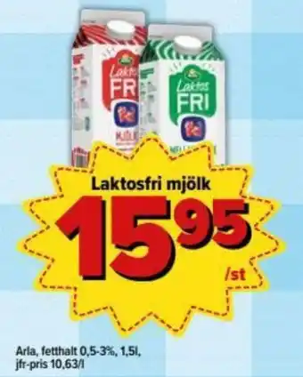 Östenssons Arla Laktosfri Mjölk 1,5 liter erbjuda