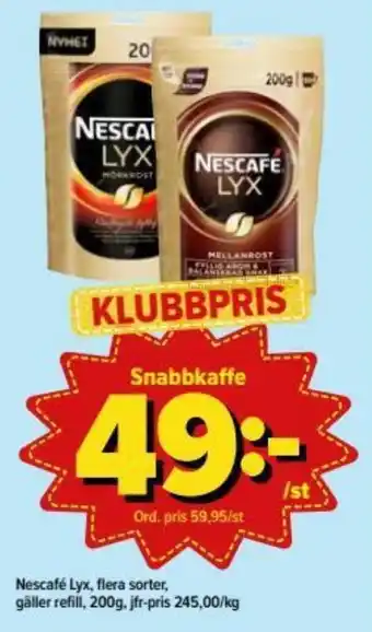 Östenssons Nescafé Lyx Snabbkaffe 200g erbjuda