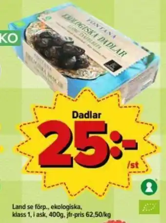 Östenssons Dadlar 400g erbjuda