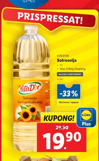 Lidl Solrosolja erbjuda